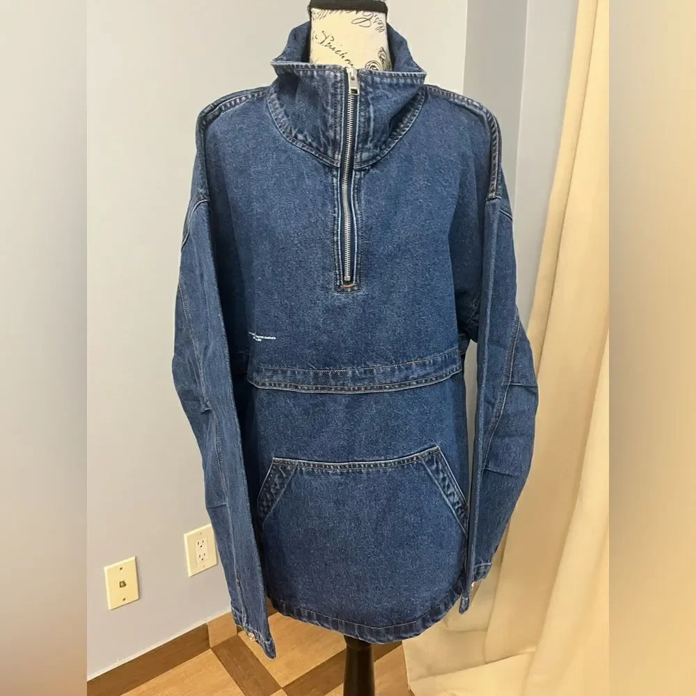 Frame NWT denim windbreaker anorak jacket